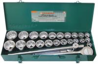 S04H6327S Набор головок торцевых 3/4"DR, дюймовых 12 гр. SAE 7/8"--2", метрических 6 гр. 22-50 мм, 27 предметов