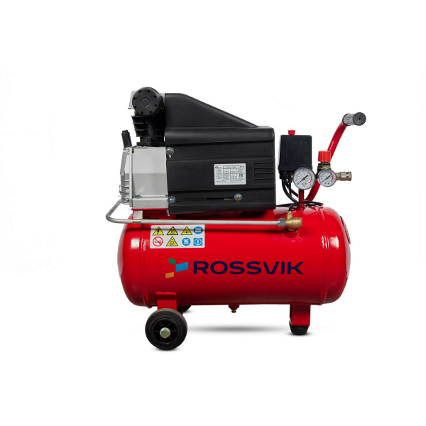 Компрессор ROSSVIK СБ4/С-24.J1048В, 260 л/мин, 8 бар, ресивер 24 л, 220 В/1,8 кВт, красный